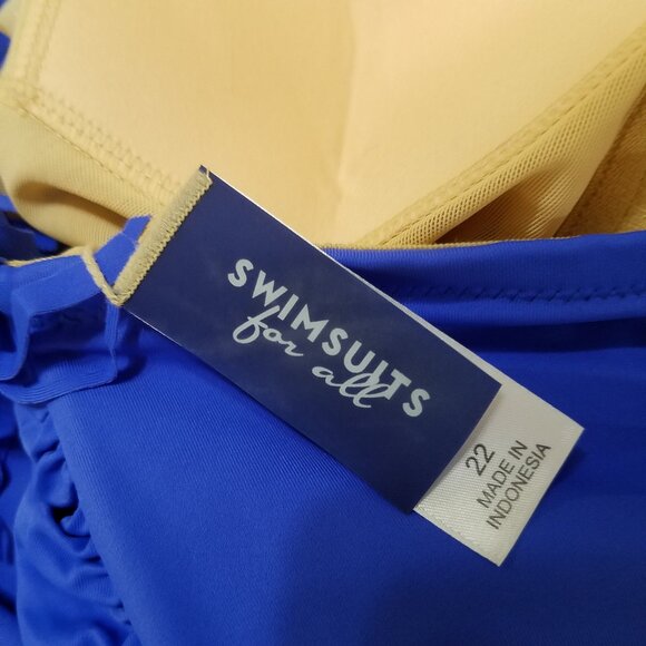 NWT Swimsuits For All Swim Set Fringe Blue Size 22 - Picture 8 of 16